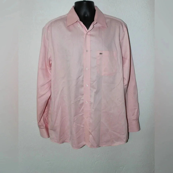Men’s Lacoste Long Sleeve Button Down Casual Shirt Size 43 (Large-XL) - Picture 1 of 11
